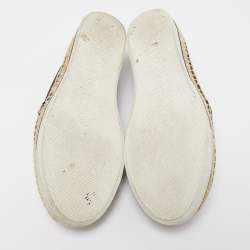 Pre Owned Jimmy Choo Black/Gold Suede Dawn Espadrille Sneakers Size 41