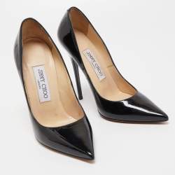 Pre Owned Jimmy Choo Black Patent Leather Romy Pumps Size 36
