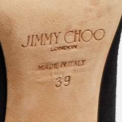 Pre Owned Jimmy Choo Black Suede And Fox Fur Tesler Ankle Boots Size 39