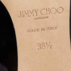 Pre Owned Jimmy Choo Black Patent Leather Bing Mules Size 38.5