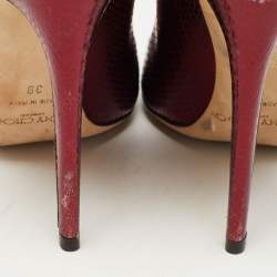 Pre Owned Jimmy Choo Metallic Python Embossed Leather Romy Pumps Size 39