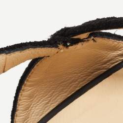 Jimmy Choo Black Suede Cork Block Heel Sandals Size 41