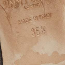 مملوكة مسبقًا Jimmy Choo Dark Grey Suede and Glitter Bow Ballet Flats Size 35.5