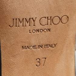 Pre Owned Jimmy Choo Black Leather Ankle Strap Sandals Size 37