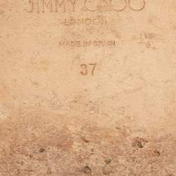 Pre Owned Jimmy Choo Black Leather Aadi Flat Slides Size 37