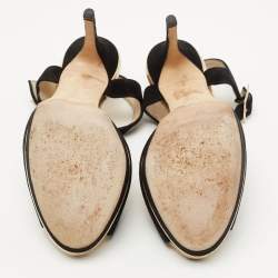 Pre Owned Jimmy Choo Black Suede Pavlova Sandals Size 39.5