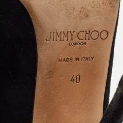 Pre Owned Jimmy Choo Black Suede Cage Sandals Size 40   