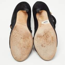 Pre Owned Jimmy Choo Black Suede Cage Sandals Size 40   