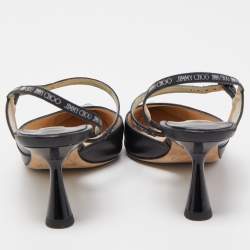 Pre Owned Jimmy Choo Black Leather Ray Slingback Pumps Size 37