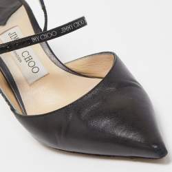 Pre Owned Jimmy Choo Black Leather Ray Slingback Pumps Size 37