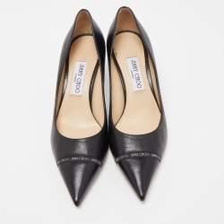 Pre Owned Jimmy Choo Black Leather Rene Pumps Size 40
