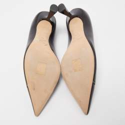 Pre Owned Jimmy Choo Black Leather Rene Pumps Size 40