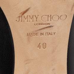 Pre Owned Jimmy Choo Black Leather Rene Pumps Size 40