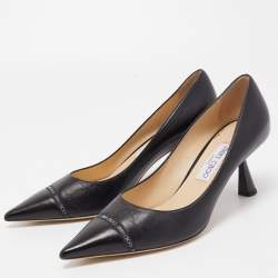 Pre Owned Jimmy Choo Black Leather Rene Pumps Size 40