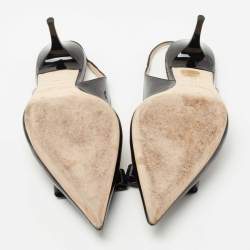 Pre Owned Jimmy Choo Black Patent Leather Mara Slingback Pumps Size 40