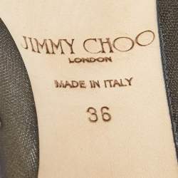 Pre Owned Jimmy Choo Black Mesh and Satin Romy Embellished Pumps Size 36