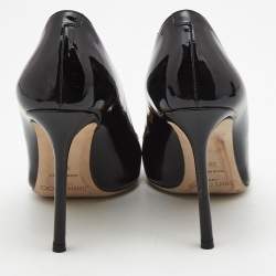 Pre Owned Jimmy Choo Black Patent Leather Romy Pumps Size 38.5