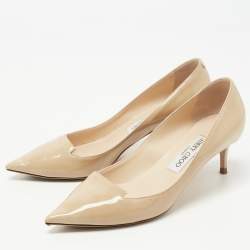 Jimmy Choo Beige Patent Leather Allure Pumps Size 37