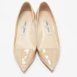 Jimmy Choo Beige Patent Leather Allure Pumps Size 37