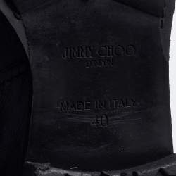 Pre Owned Jimmy Choo Black Leather Buckle Detail Ankle Boots Size 40