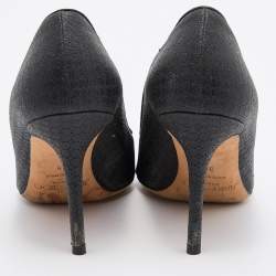 Pre Owned Jimmy Choo Black Glitter Romy Pointed Toe Pumps Size 38