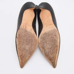 Pre Owned Jimmy Choo Black Glitter Romy Pointed Toe Pumps Size 38