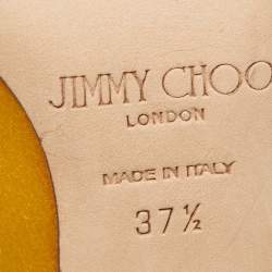 Pre Owned Jimmy Choo Yellow Satin Manda Pumps Size 37.5