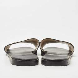 Pre Owned Jimmy Choo Black Leather Minea Flat Slides Size 39