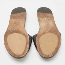 Pre Owned Jimmy Choo Black Leather Minea Flat Slides Size 39