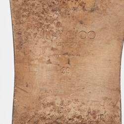 Pre Owned Jimmy Choo Black Leather Minea Flat Slides Size 39