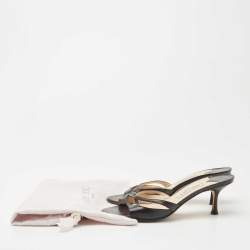 Pre Owned Jimmy Choo Black Leather  Slides Sandals Size 39