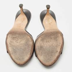 Pre Owned Jimmy Choo Black Leather  Slides Sandals Size 39