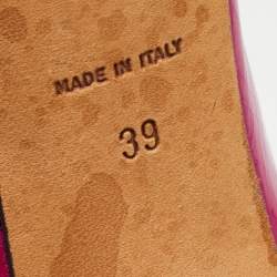 Pre Owned Jimmy Choo Pink Patent Leather T-Strap Peep Toe Pumps Size 39