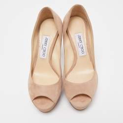 Pre Owned Jimmy Choo Beige Suede Dahlia Pumps Size 37