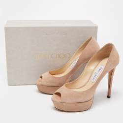 Pre Owned Jimmy Choo Beige Suede Dahlia Pumps Size 37