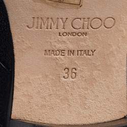 Pre Owned Jimmy Choo Black Leather Studded Detail Ankle Boots Size 36