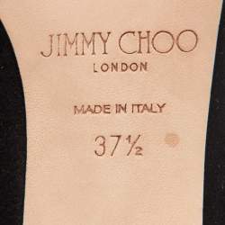 مملوكة مسبقًا Jimmy Choo Black Suede Romy Crystal Embellished Pointed Toe Pumps Size 37.5