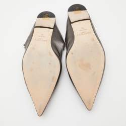 Jimmy Choo Metallic Leather Pointed Toe Mules Size 39