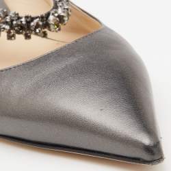 Jimmy Choo Metallic Leather Pointed Toe Mules Size 39
