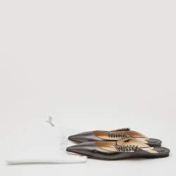 Jimmy Choo Metallic Leather Pointed Toe Mules Size 39