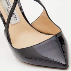 Pre Owned Jimmy Choo Black Patent Leather Lancer Pumps Size 39
