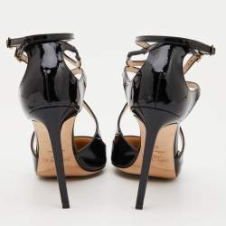 Pre Owned Jimmy Choo Black Patent Leather Lancer Pumps Size 39