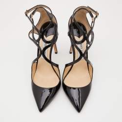 Pre Owned Jimmy Choo Black Patent Leather Lancer Pumps Size 39