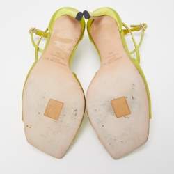 Pre Owned Jimmy Choo Green Satin Ankle Strap Sandals Size 39