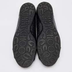 Pre Owned Jimmy Choo Black Croc Embossed Leather Morse Ballet Flats Size 39