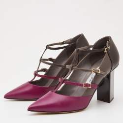 Pre Owned Jimmy Choo Tricolor Leather Strappy Pumps Size 40