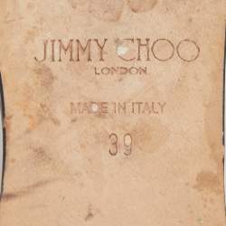 Jimmy Choo Metallic Grey Lurex Fabric Strappy Flat Slides Size 39