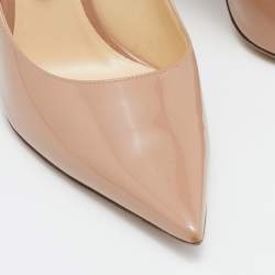 Pre Owned Jimmy Choo Beige Patent Leather Romy Pumps Size 39