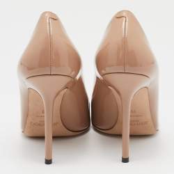 Pre Owned Jimmy Choo Beige Patent Leather Romy Pumps Size 39