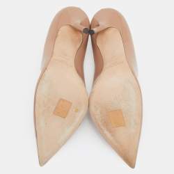 Pre Owned Jimmy Choo Beige Patent Leather Romy Pumps Size 39